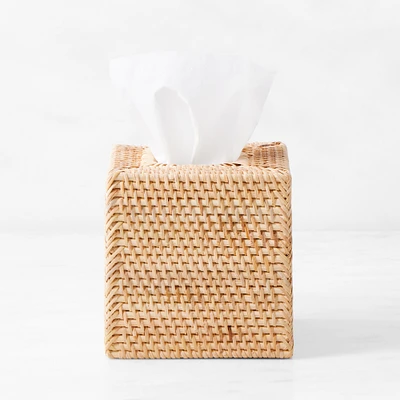 Hold Everything Rattan Tissue Box Cover