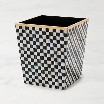 MacKenzie-Childs Courtly Check Lacquer Waste Bin