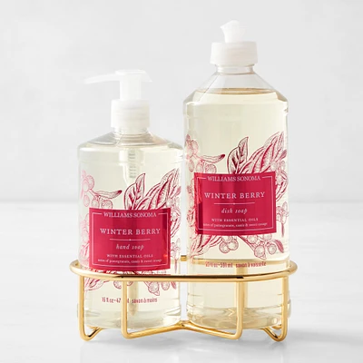 Williams Sonoma Winter Berry Hand Soap & Dish 3-Piece Kitchen Set