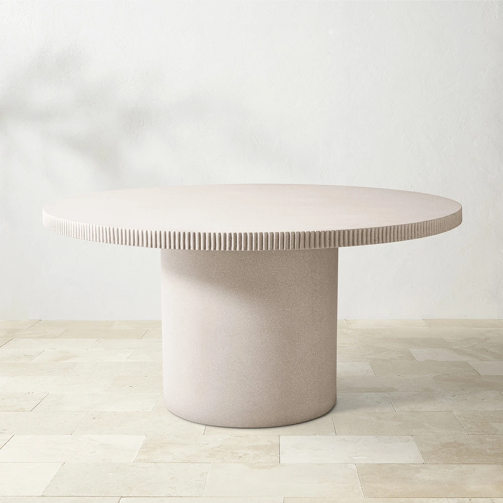 Hollis Round Fiberstone Outdoor Dining Table (59")