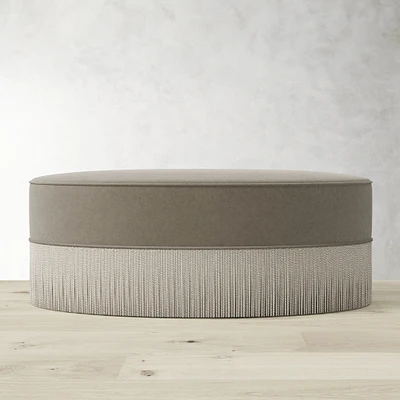 Camile Coffee Table Ottoman with Samuel & Sons Fringe (48")