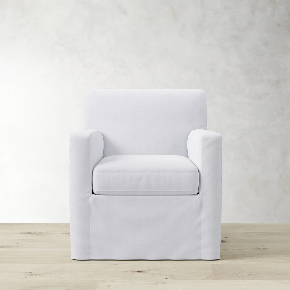 Brighton Slipcovered Swivel Armchair
