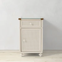 Sylvie Cane 1-Drawer Cabinet Nightstand (18”)