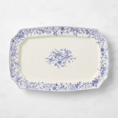 English Floral Rectangular Platter