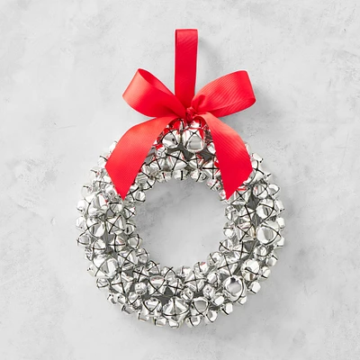 Silver Jingle Bell Faux Wreath