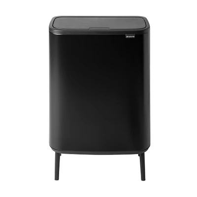 Brabantia Bo Touch Top Hi Dual Compartment Recycling Trash Can, 2 x 8 Gallon