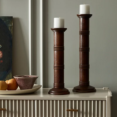 Oversized Wooden Pillar Holder