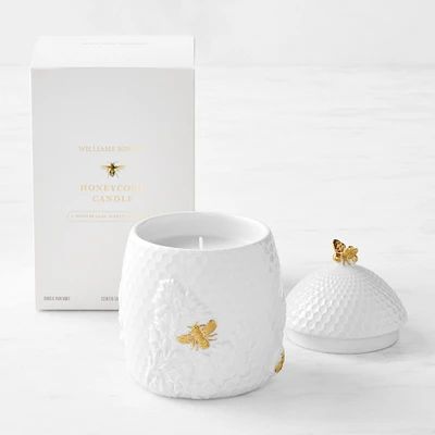 Williams Sonoma Honeycomb Porcelain Bee Candle