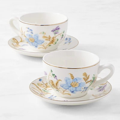 Bridgerton x Williams Sonoma Floral Cups & Saucers, Set of 2