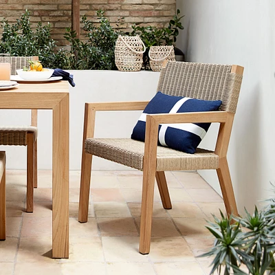 Larnaca Outdoor Natural Teak x All-Weather Weave Dining Armchair