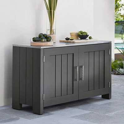 Larnaca Outdoor Slate Grey Metal 2-Door Cabinet (54.5")