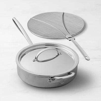 Williams Sonoma Thermo-Clad Stainless Steel 4 1/2-Qt. Saute Pan with Splatter Screen