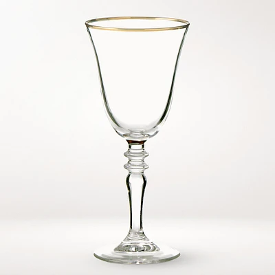 Gold Rim Wine Glasses, Set of 4