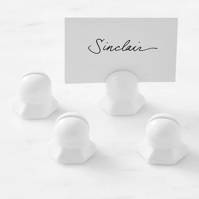 Porcelain Name Card Holders, Set of 4