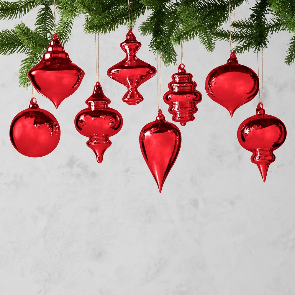 OPEN BOX: Williams Sonoma Classic Ornaments, Set of 8, Red