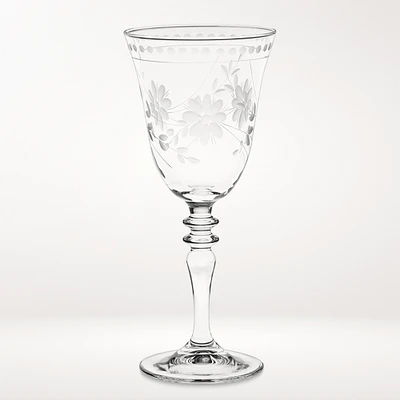 Vintage Etched Wine Glasses