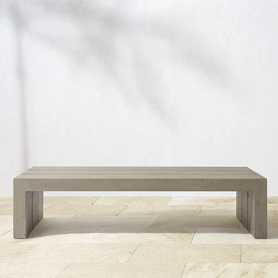 Larnaca Outdoor Grey Teak Rectangular Coffee Table (60")