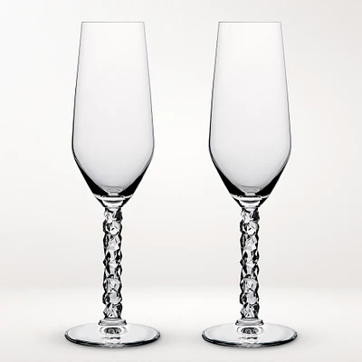 Orrefors Carat Champagne Glasses, Set of 2