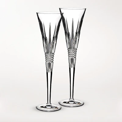 Waterford Lismore Diamond Toasting Champagne Flutes, Set of 2