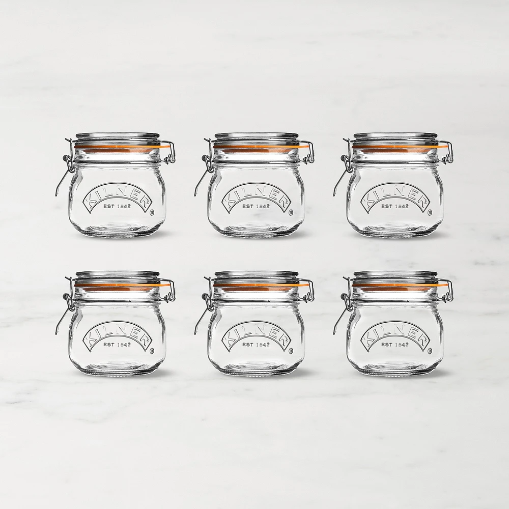 Kilner Round Clip Top Jar, 17 oz, Set of 6