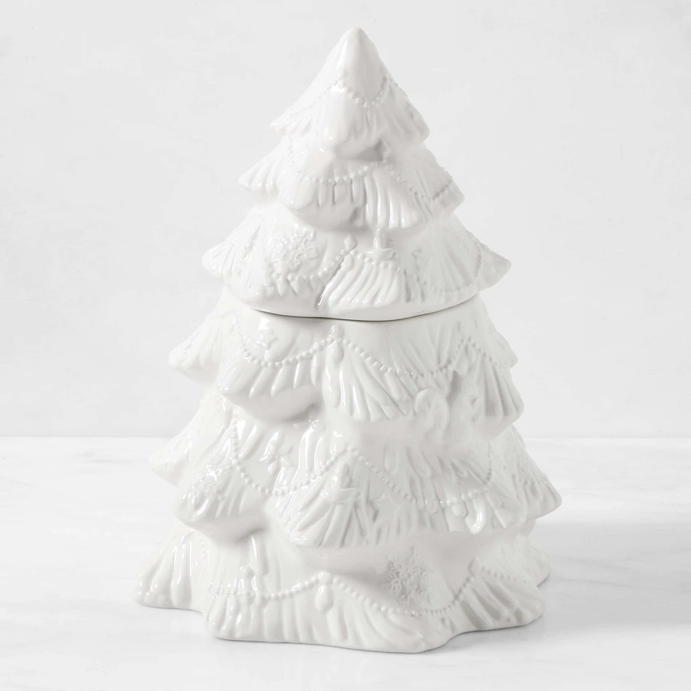 OPEN BOX: Christmas Tree Cookie Jar, White