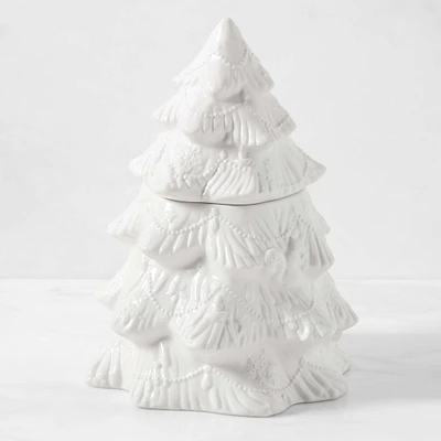 OPEN BOX: Christmas Tree Cookie Jar, White