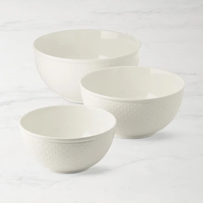 Swiss Dot Ceramic Bowls, Set of 3