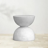 Claire Outdoor Concrete Hourglass Side Table (19.5")