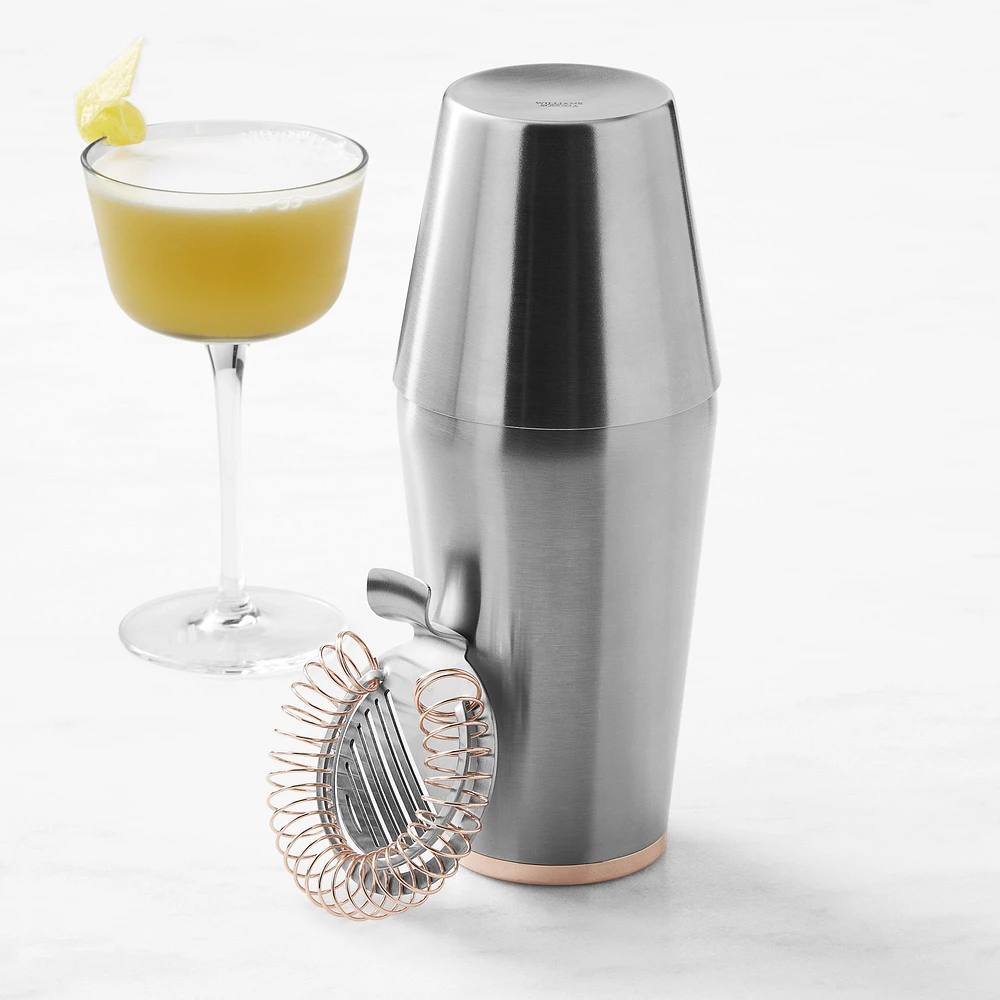 Billy Reid x Williams Sonoma 3-Piece Cocktail Shaker & Strainer Set