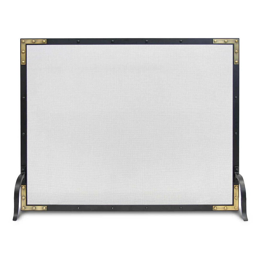 Refined Rivet Single Panel Fireplace Screen