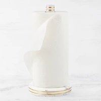 Williams Sonoma Arabescato Marble with Brass Inlay Paper Towel Holder