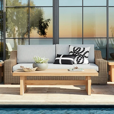 San Clemente Natural Teak Outdoor Rectangle Coffee Table (60")