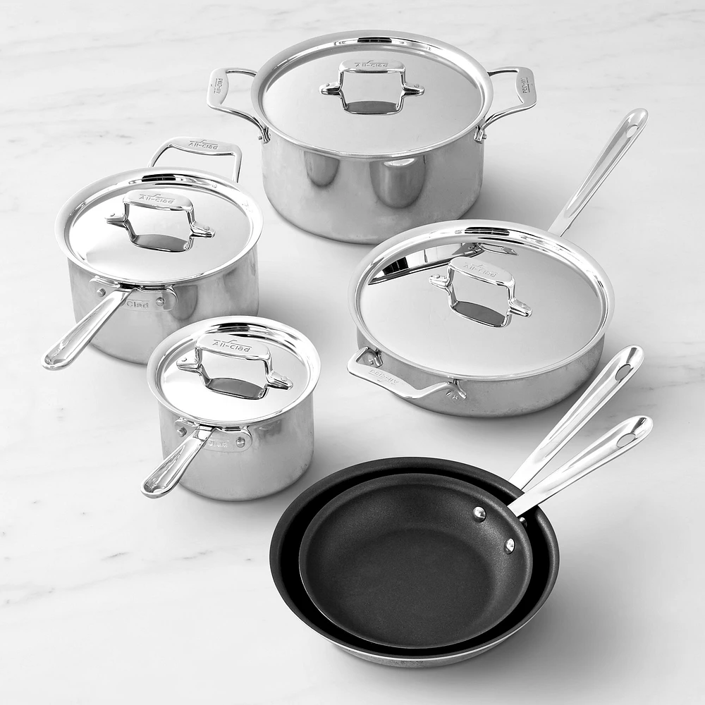 All-Clad D5® Stainless-Steel Nonstick 10-Piece Cookware Set