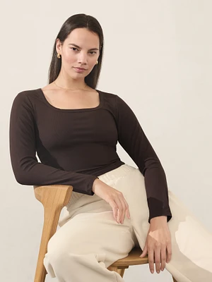 Signature Rib Square Neck Top