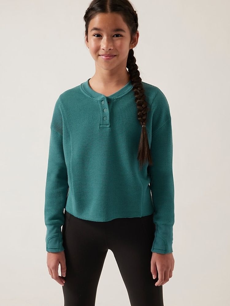 Athleta Girl Settle Waffle Sweatshirt