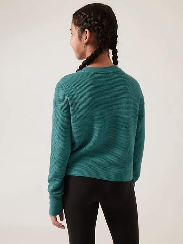 Athleta Girl Settle Waffle Sweatshirt