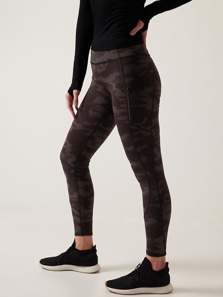 Athleta, Pants & Jumpsuits, Athleta Rainier Reflective Black Camo Print Legging  Tights Size Xstp Nwt