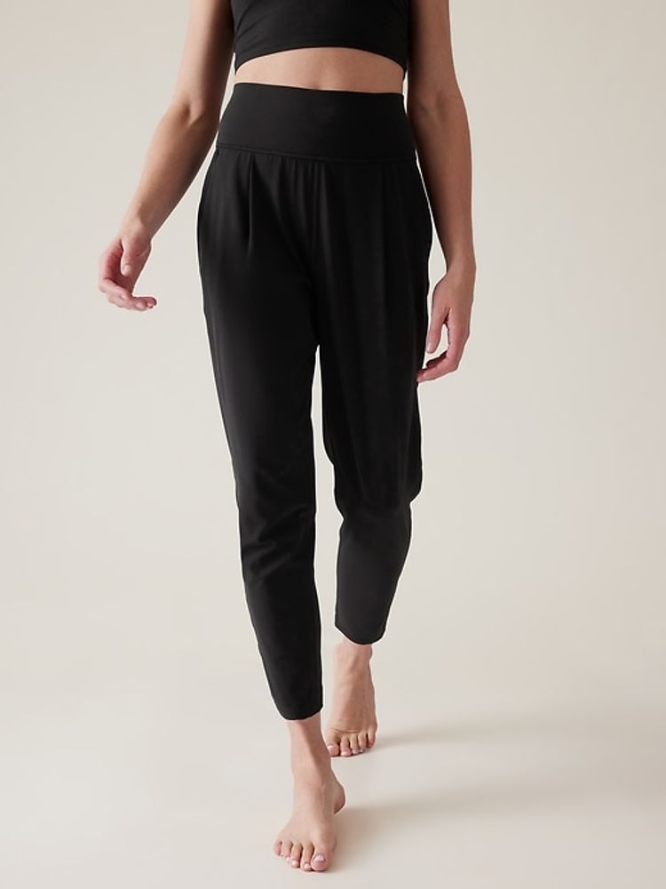 ATHLETA Elation Rib Crop Flare Pant Large Black, High-Rise Yoga