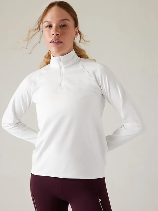 Athleta Flurry Half Zip Mock Neck Top