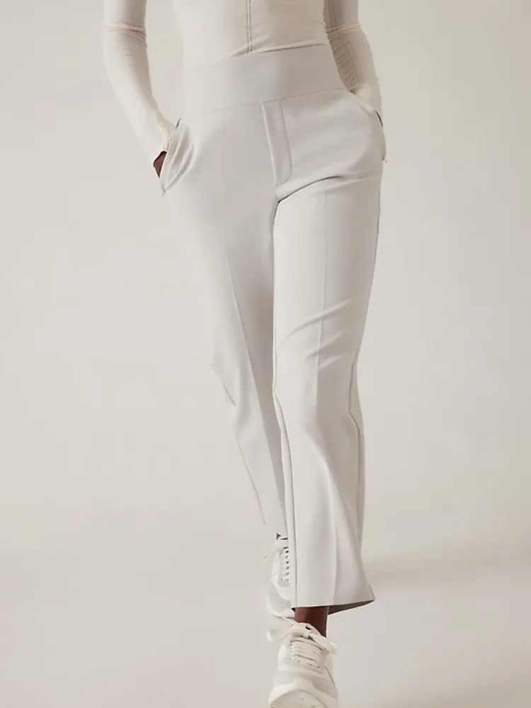 Athleta Brooklyn Textured Jogger Pants Womens 10 Grey Striped Tapered  Pockets