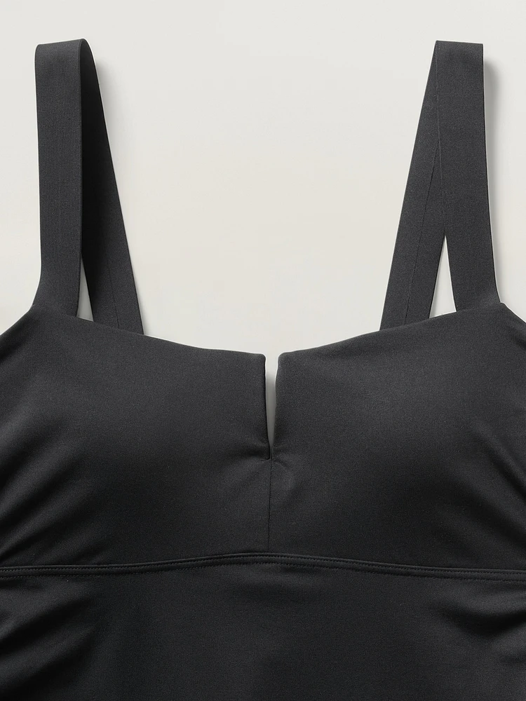 Square Neck V Bra Cup Tankini