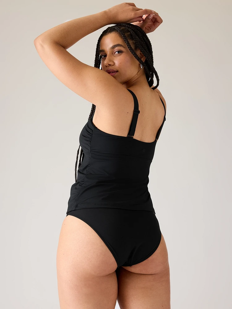Square Neck V Bra Cup Tankini