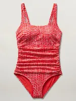 Square Neck Rib One Piece Swimsuit