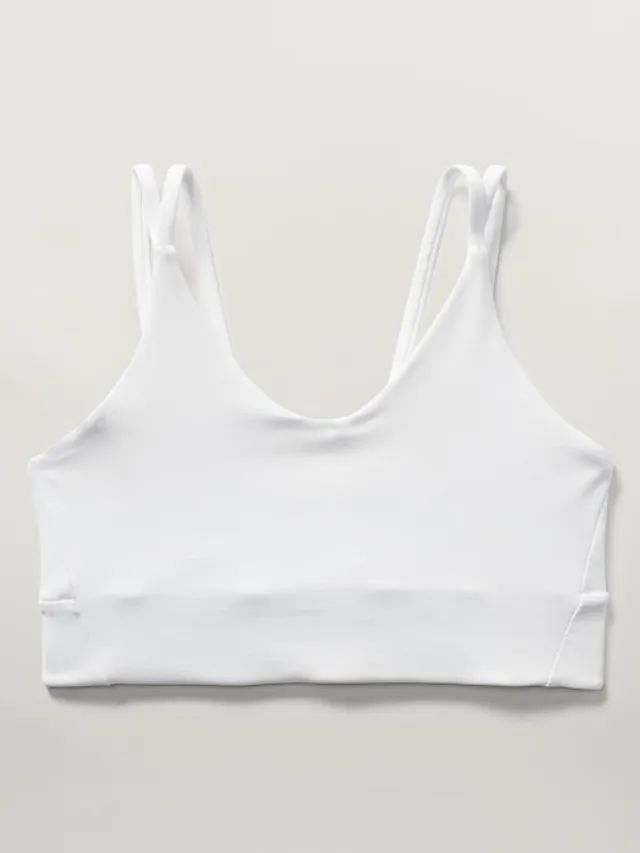 Athleta Ultimate 2-in-1 Support Tank Top White Gray Small Sports Bra Built  In - Klinmart