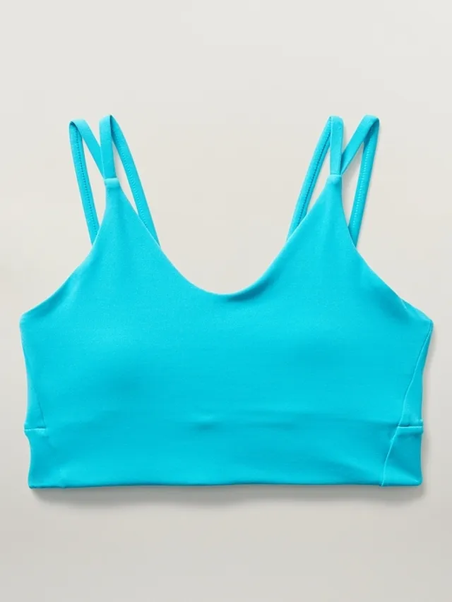 Athleta AURORA BRA - Light support sports bra - paradiso blue/salmon 