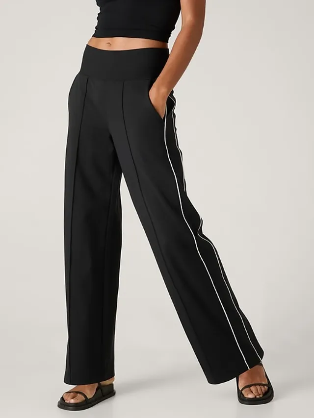 SOLD Athleta Cosmic Pant Black Size Med  Linen drawstring pants, Wide leg  cropped pants, Linen dress pants