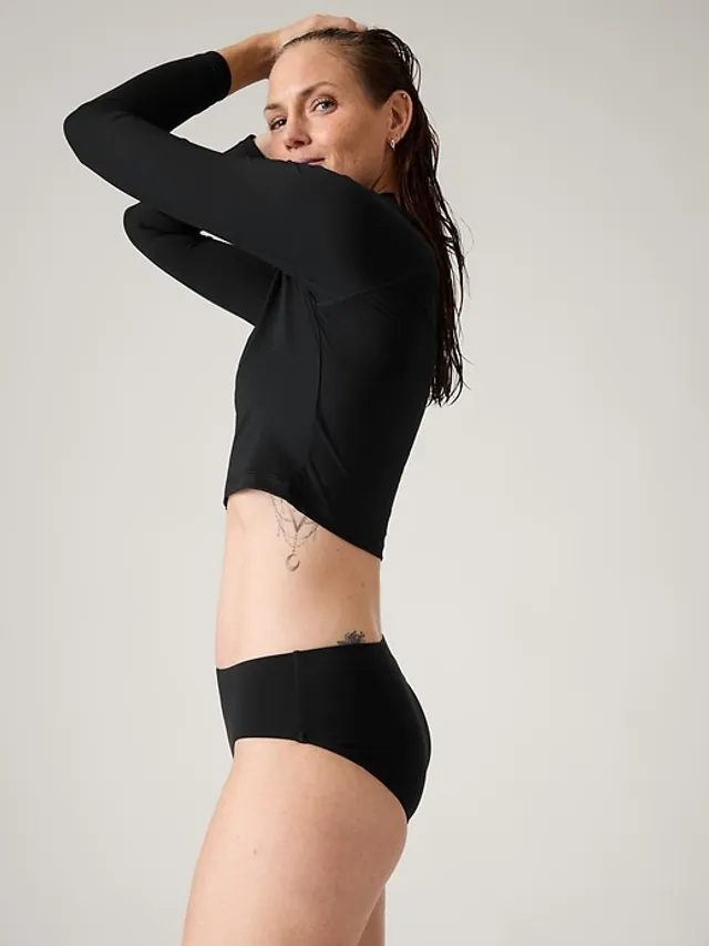 Swim Systems Black Rebel Crop Top Rash Guard