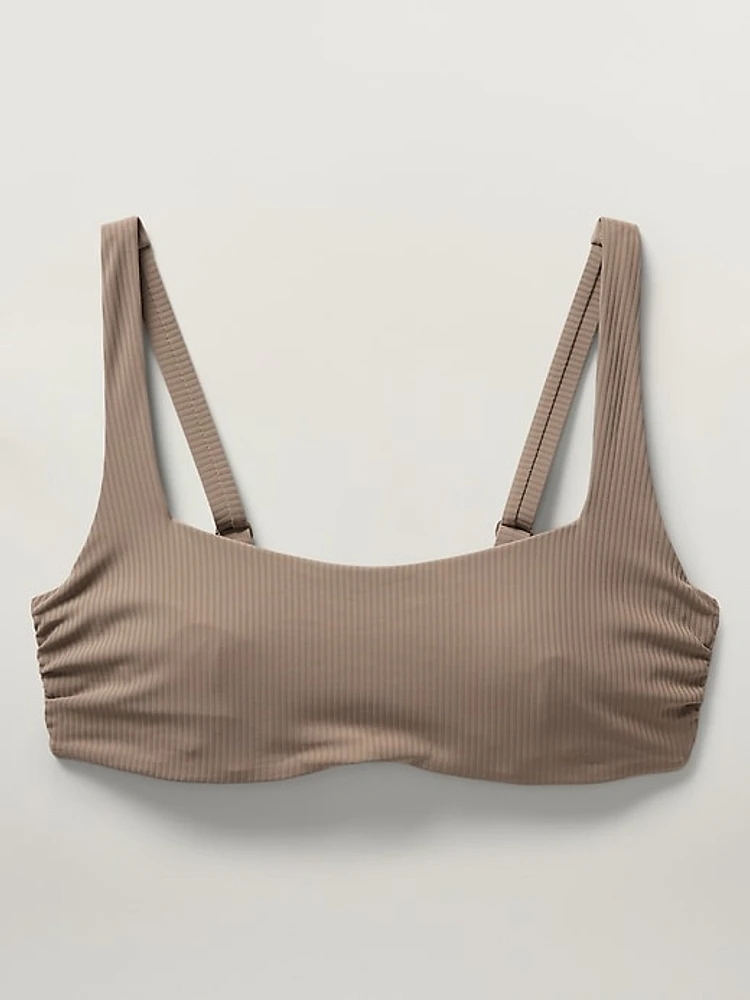 Square Neck Rib Bra Cup Bikini Top