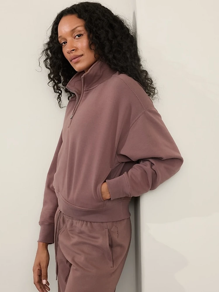 Forever Fleece 1/2 Zip High Hip Sweatshirt