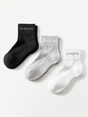 Athleta Everyday Quarter Crew Sock 3-Pack